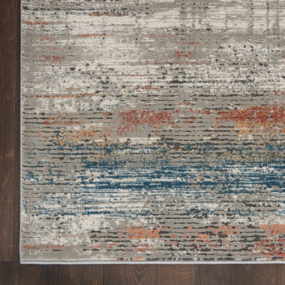 Nourison Home Rustic Textures  Grey Multicolor  Contemporary