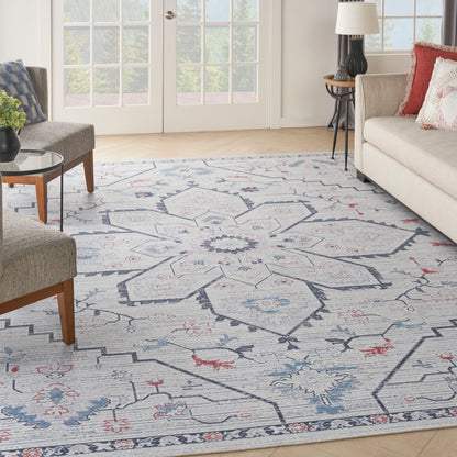 Nourison Home New Concept Washables  Ivory Blue  Contemporary