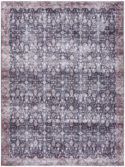 Nourison Home Grand Washables GRW06 Navy Ivory Traditional Power-loomed Rug