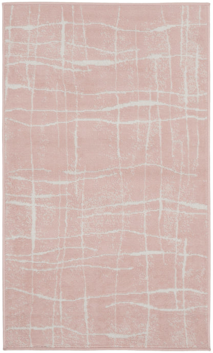 Nourison Home Whimsicle WHS09 Pink Ivory Contemporary Power-loomed Rug
