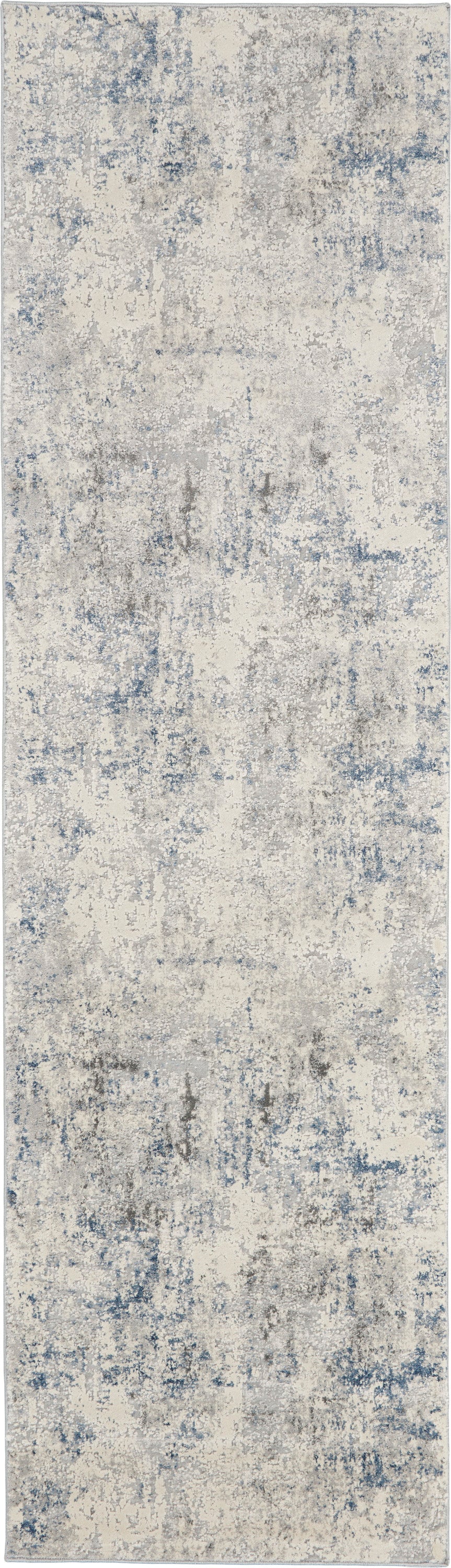 Nourison Home Rustic Textures RUS07 Ivory Grey Blue Contemporary Power-loomed Rugs