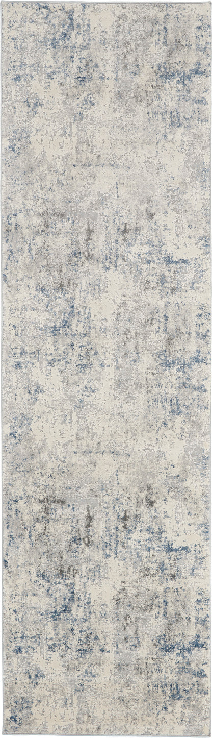Nourison Home Rustic Textures RUS07 Ivory Grey Blue Contemporary Power-loomed Rugs