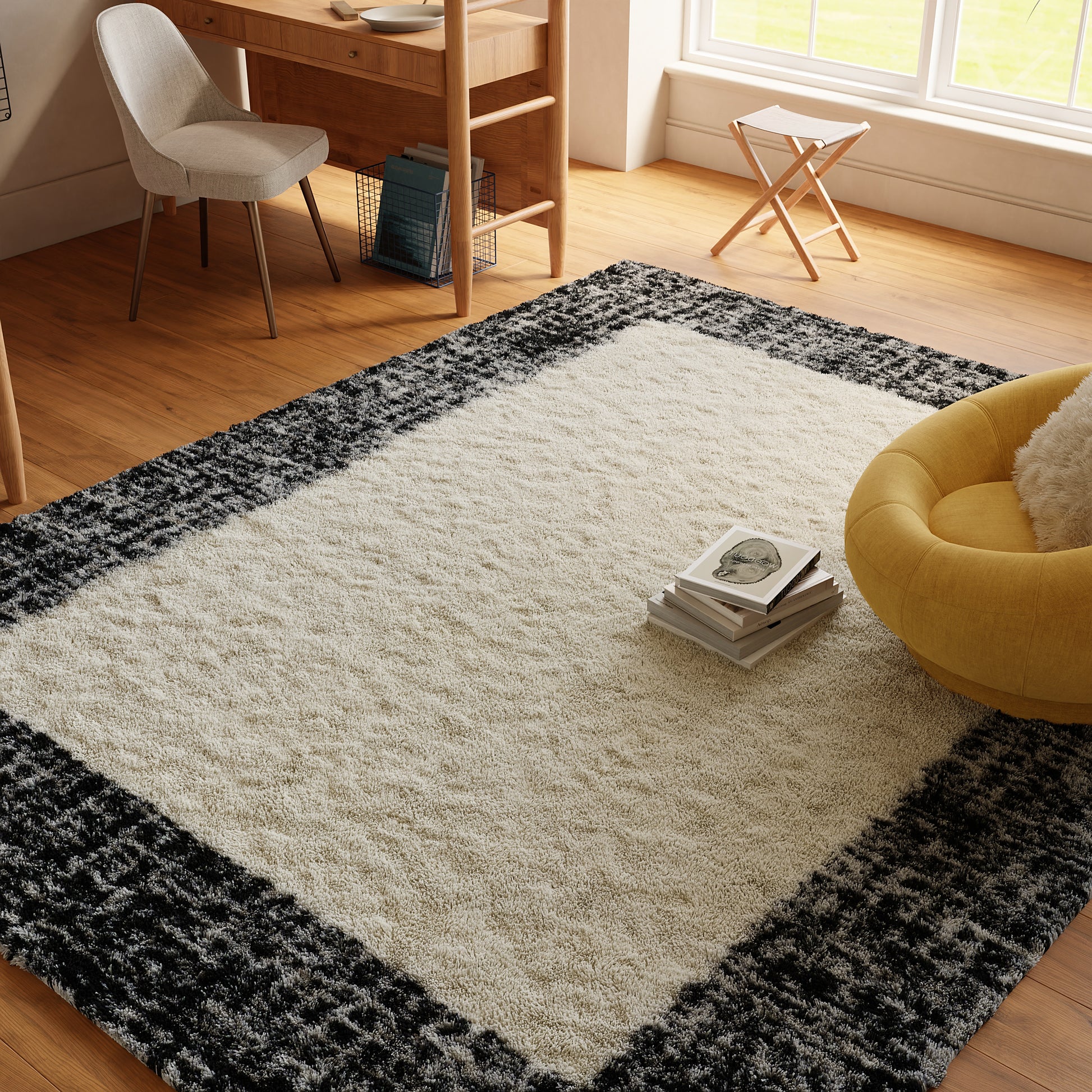 Nourison Home Pacific Shag  Ivory Black  Contemporary