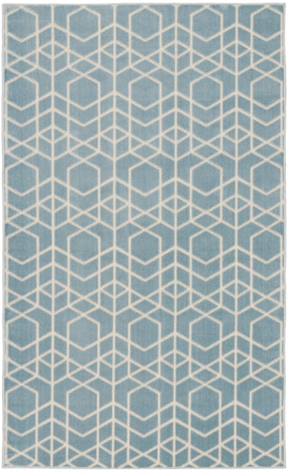 Nourison Home Washable Charm WCH01 Blue Ivory Contemporary Machine Woven Rug