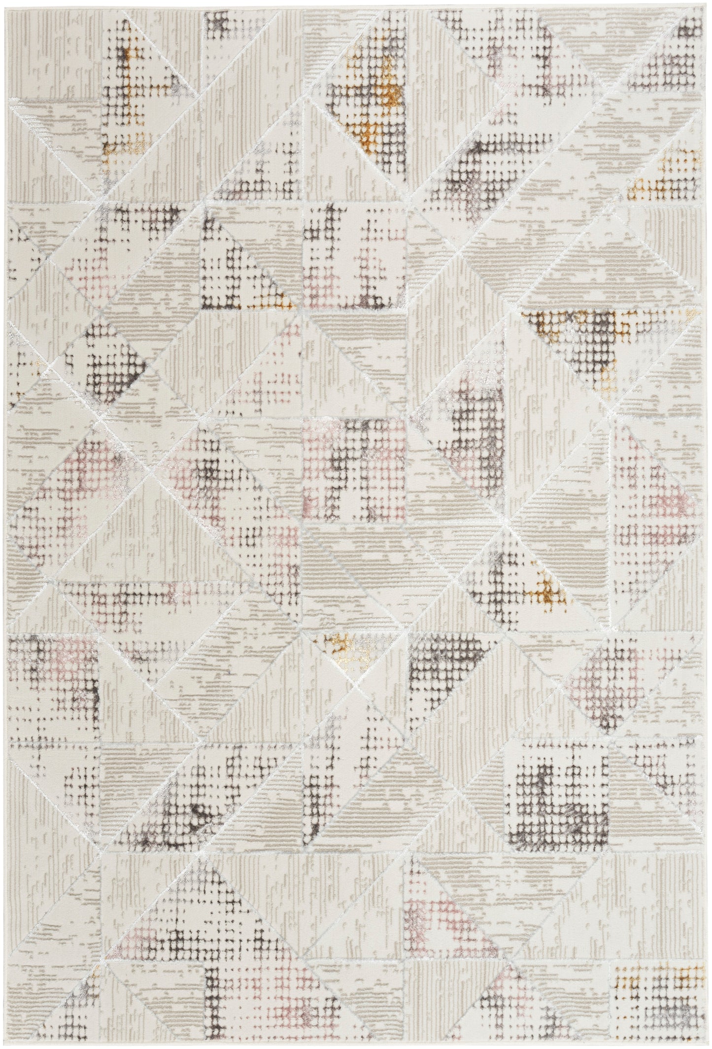 Nourison Home Glitz GLZ04 Ivory Multicolor Contemporary Power-loomed Rug