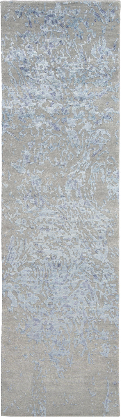 Nourison Home Silk Shadows SHA18 Grey Blue Contemporary Knotted Rug
