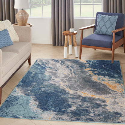 Nourison Home Passion  Blue Multicolor  Contemporary