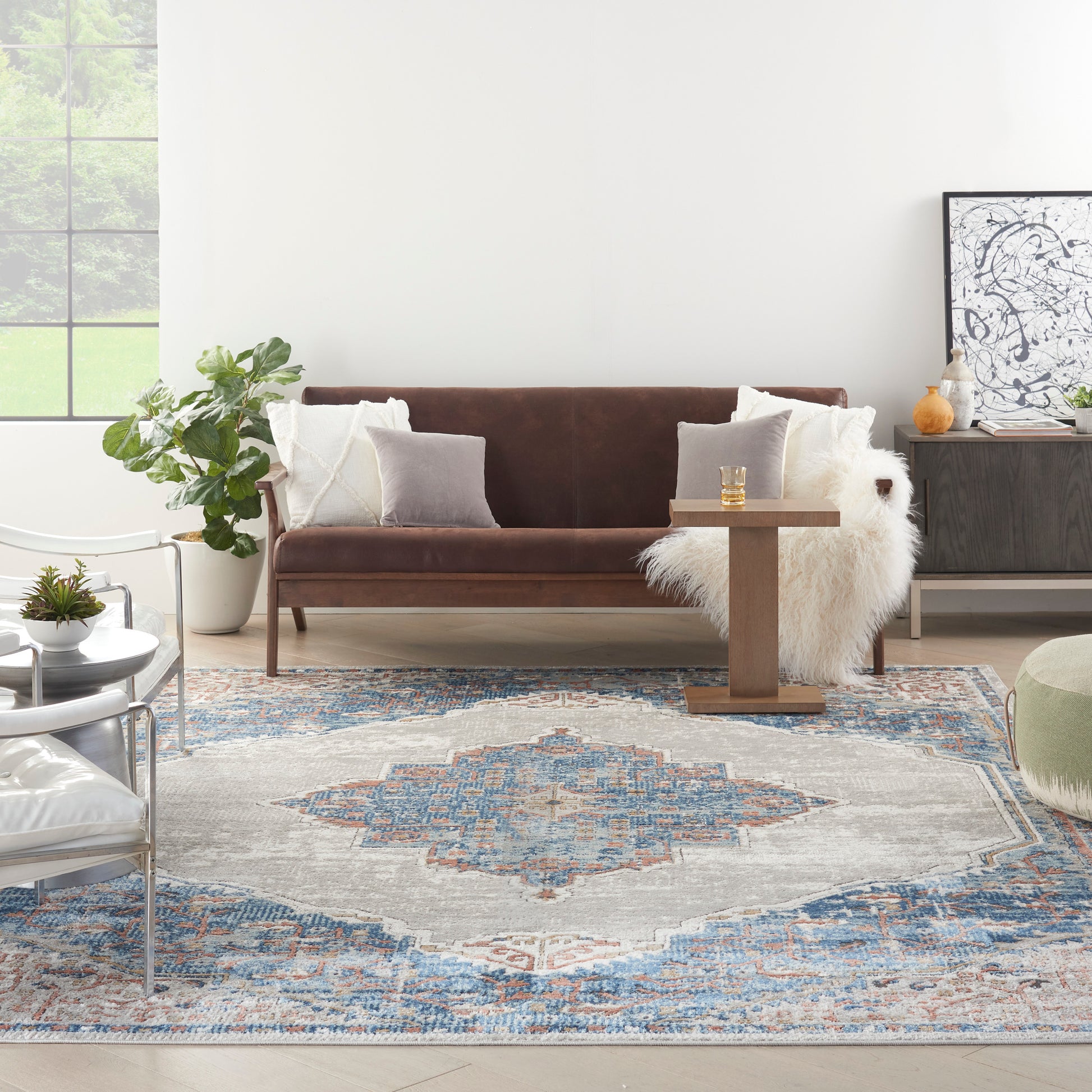 Nourison Home Quarry  Blue Grey  Traditional