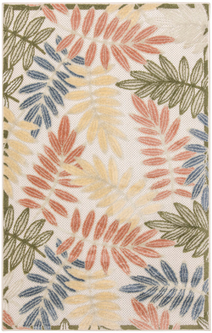 Nourison Home Aloha ALH18 Ivory Rose Contemporary Power-loomed Rugs