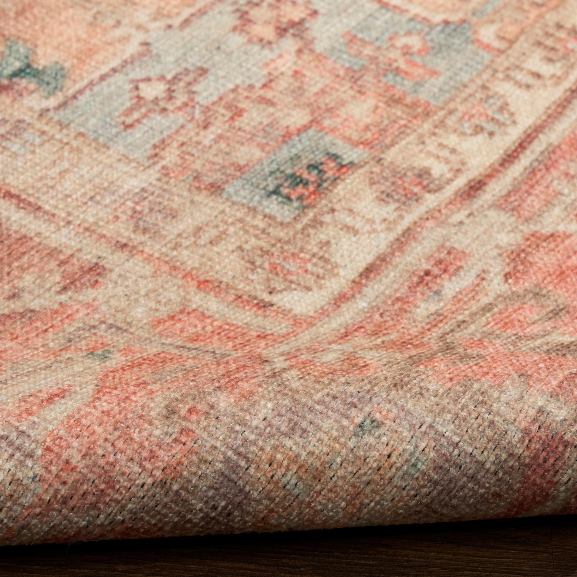 Nourison Home Vintage Washables  Coral Taupe  Traditional