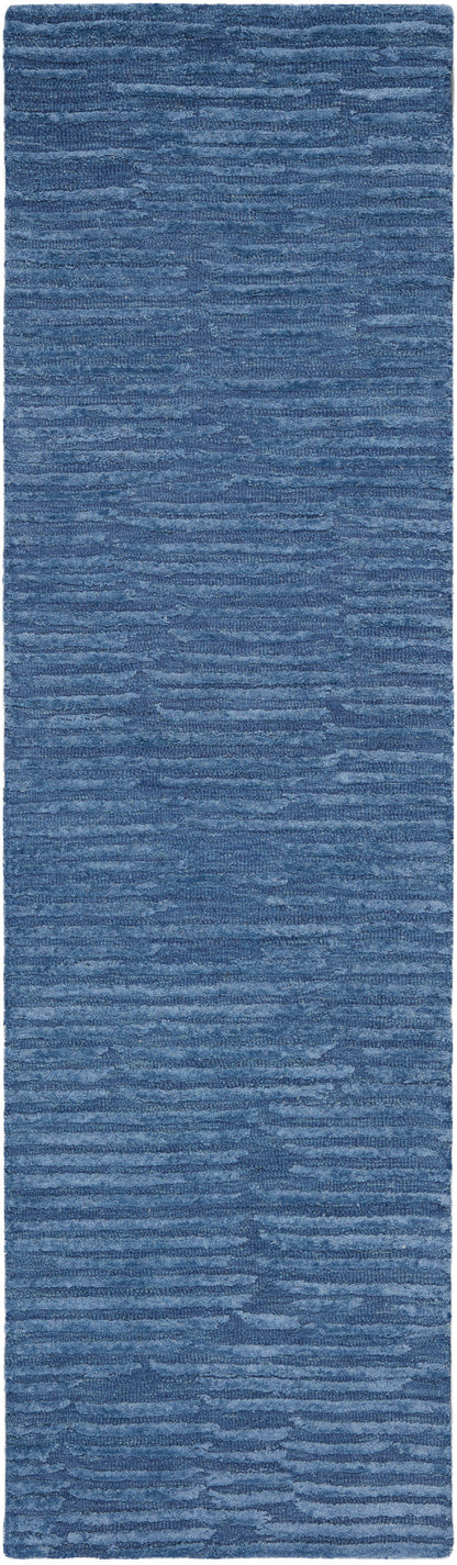 Calvin Klein CK010 Linear LNR01 Blue Contemporary Hand Tufted Rug