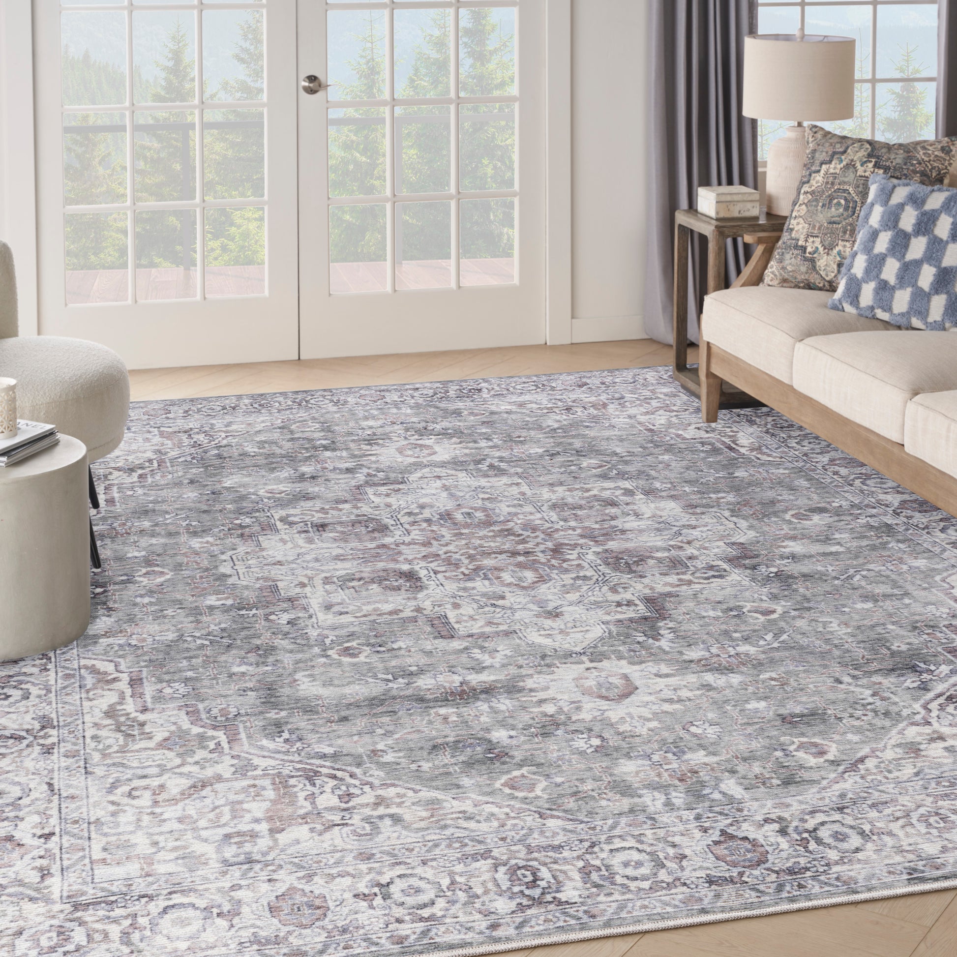 Nourison Home New Concept Washables  Ivory Grey  Traditional