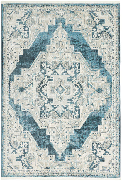 Nourison Home Carina CNA01 Blue Grey Transitional Power-loomed Rug