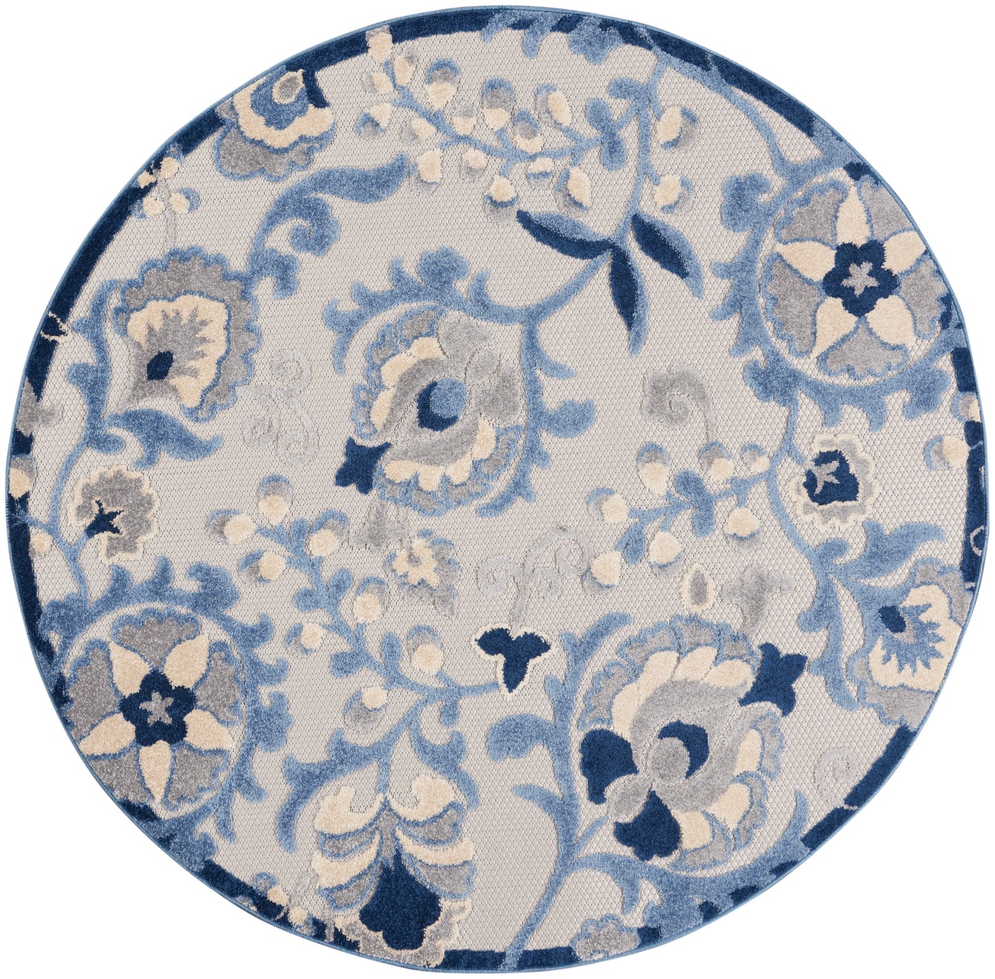 Nourison Home Aloha ALH17 Blue Grey Contemporary Power-loomed Rugs