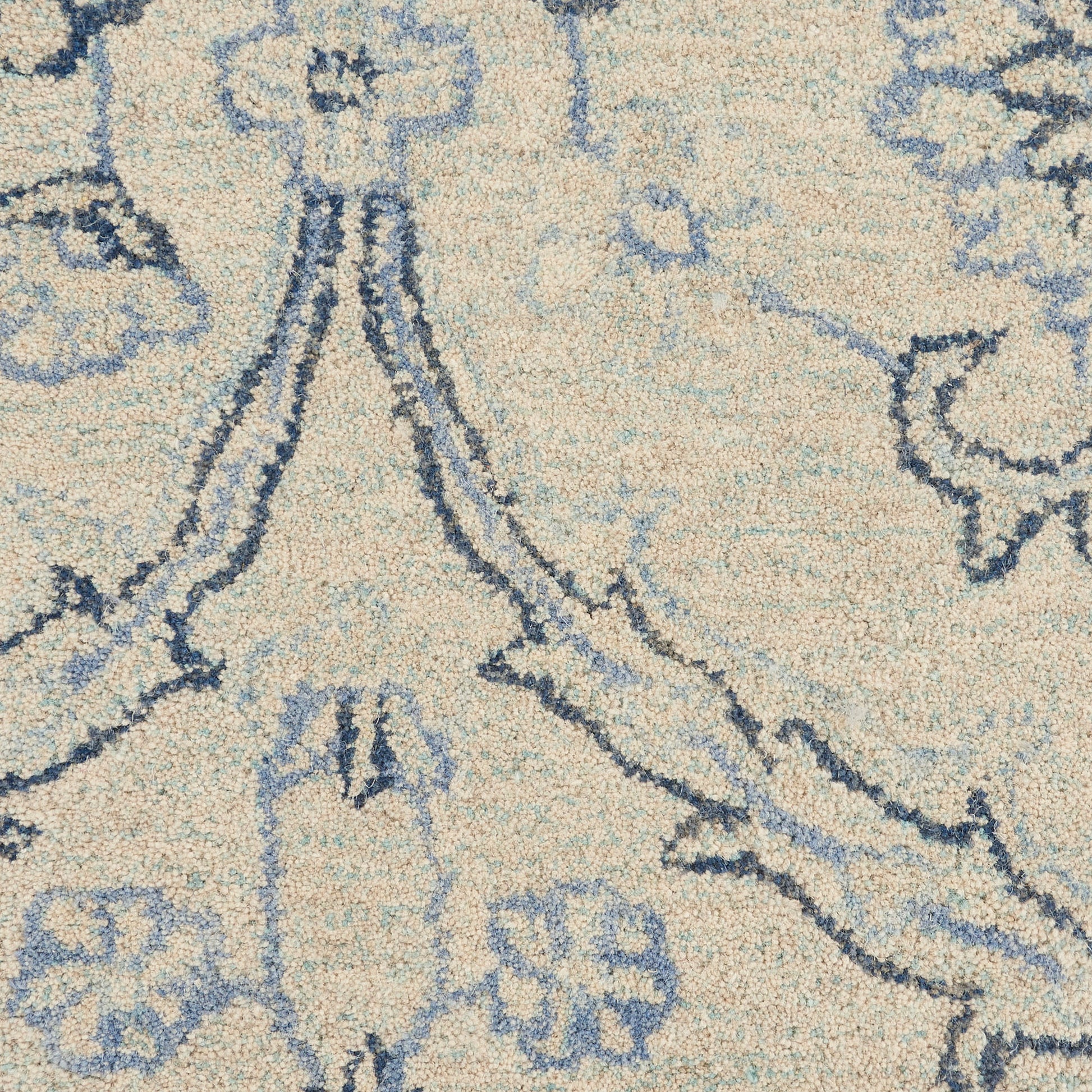 Nourison Home Jazmine  Ivory Blue  Traditional