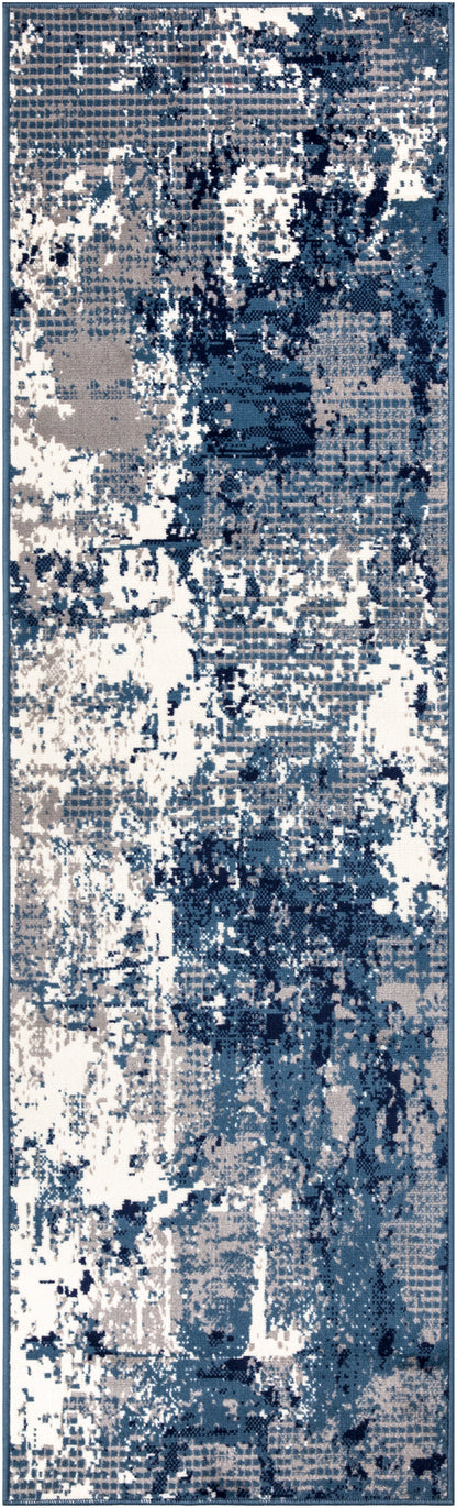 Nourison Home Grafix GRF38 Navy Blue Contemporary Power-loomed Rug