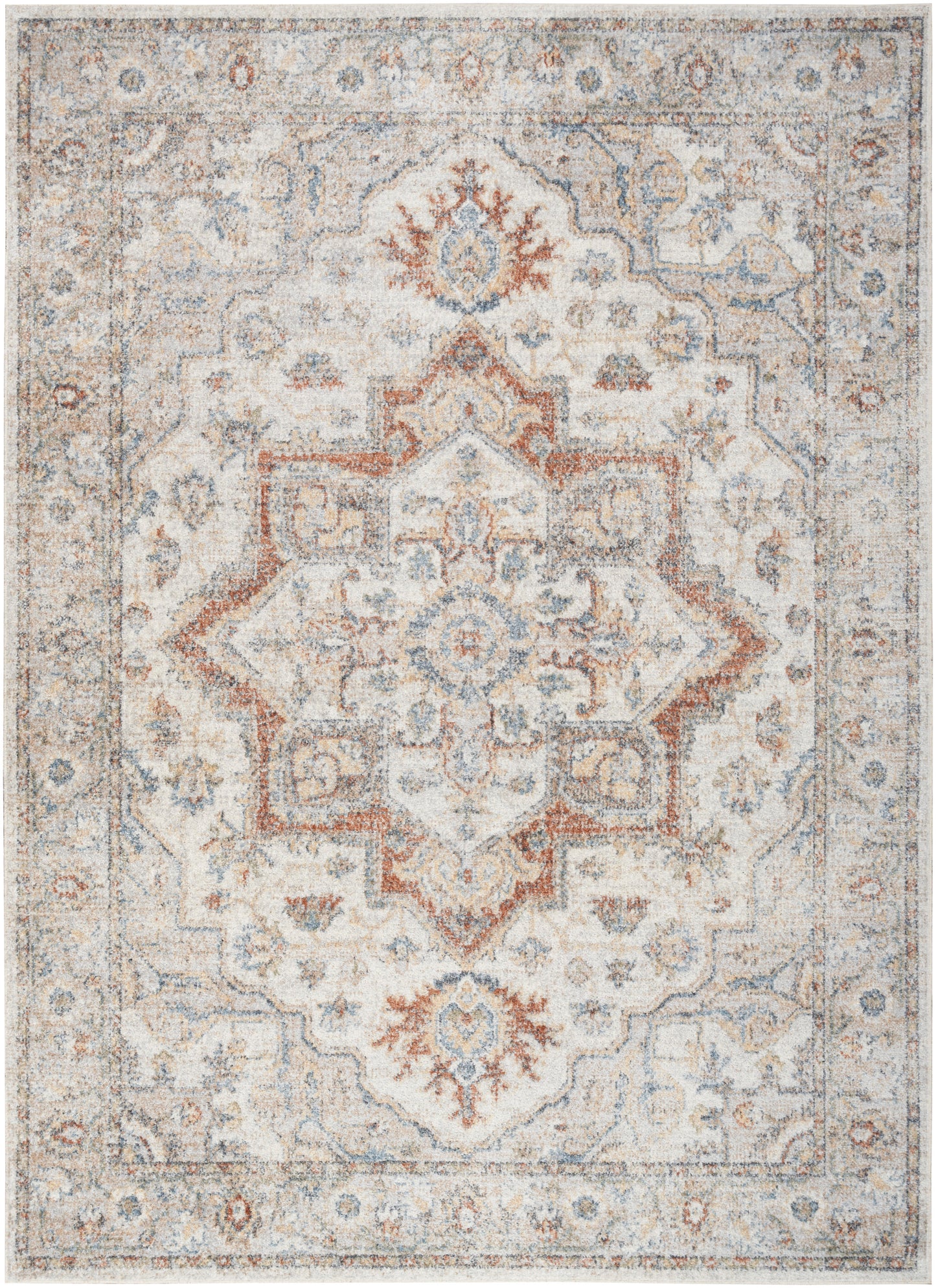 Nourison Home Astra Machine Washable ASW12 Grey Multicolor Traditional Power-loomed Rug