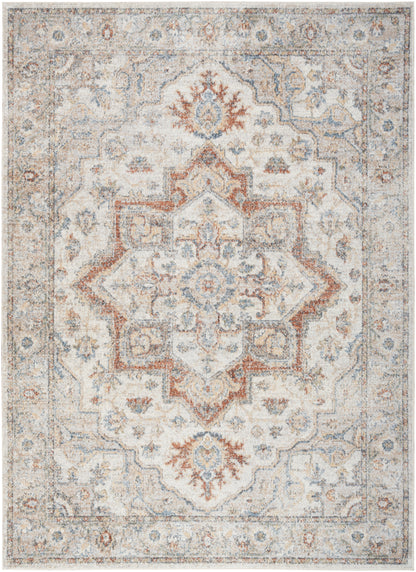 Nourison Home Astra Machine Washable ASW12 Grey Multicolor Traditional Power-loomed Rug
