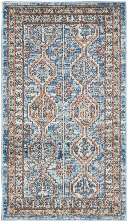 Nourison Home Quarry QUA15 Blue Multicolor Contemporary Power-loomed Rugs