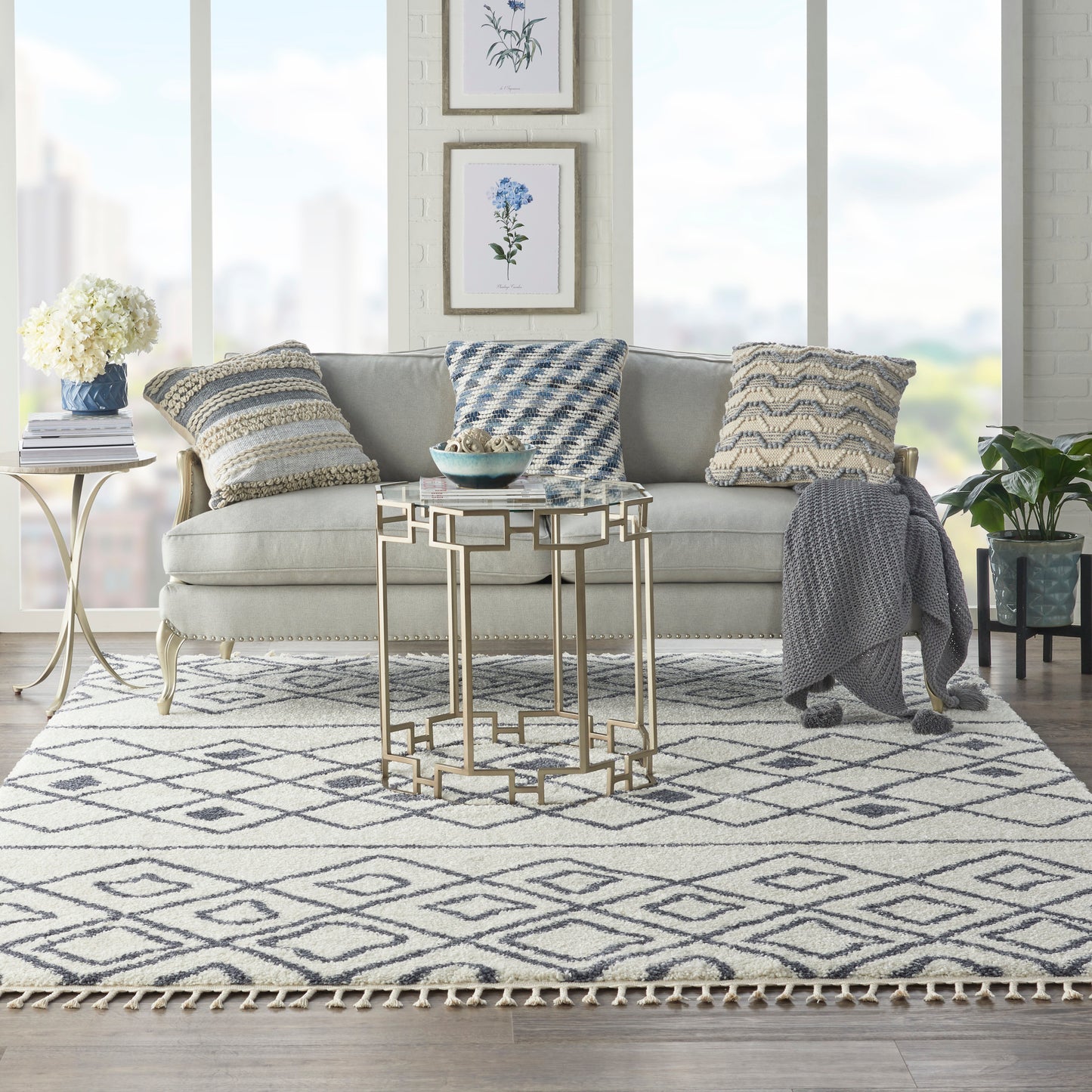 Nourison Home Serenity Shag  Ivory Slate  