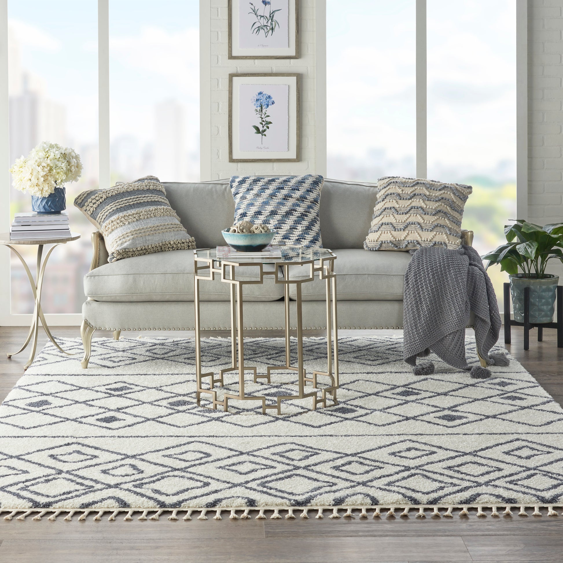 Nourison Home Serenity Shag  Ivory Slate  