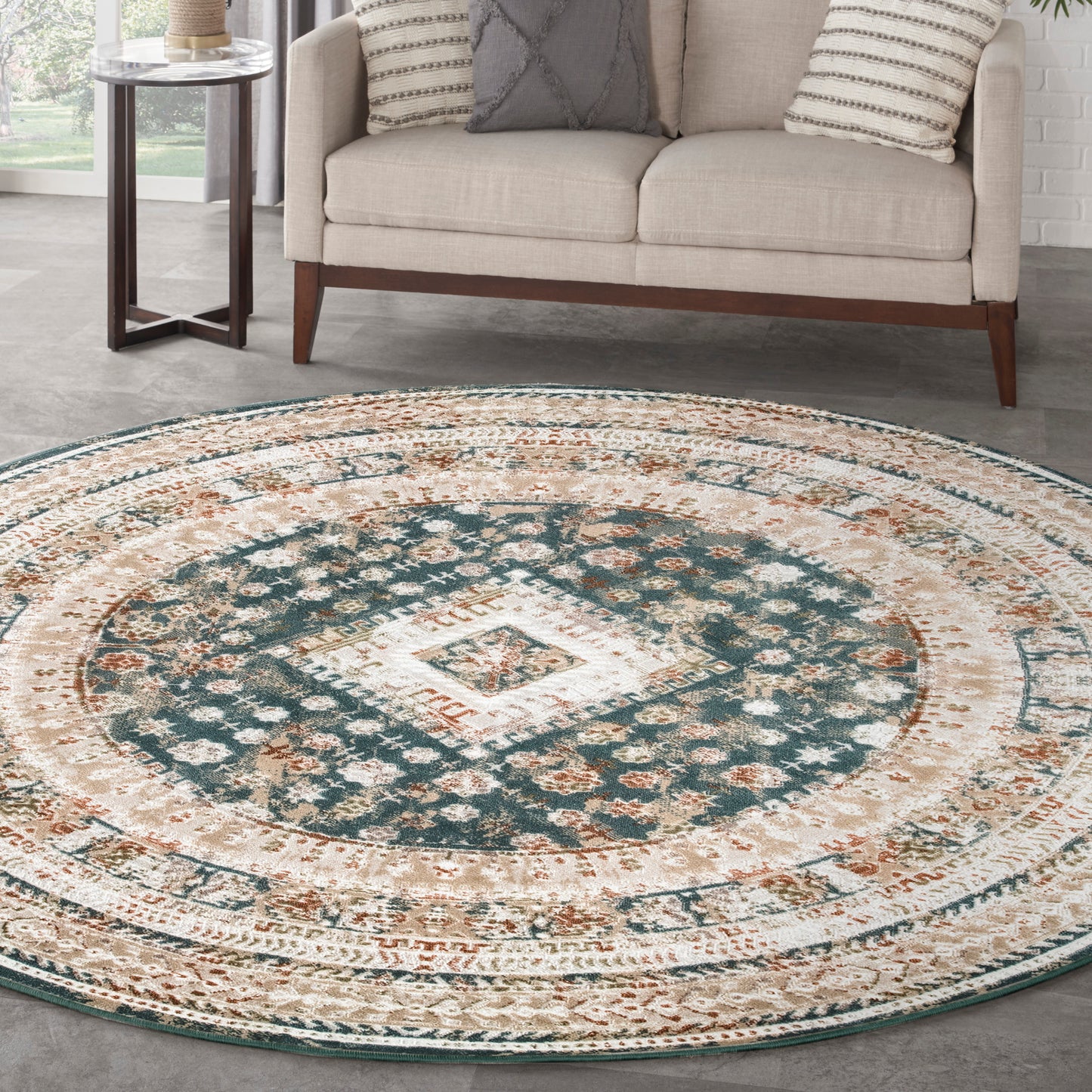 Nourison Home Thalia  Green Ivory  Transitional