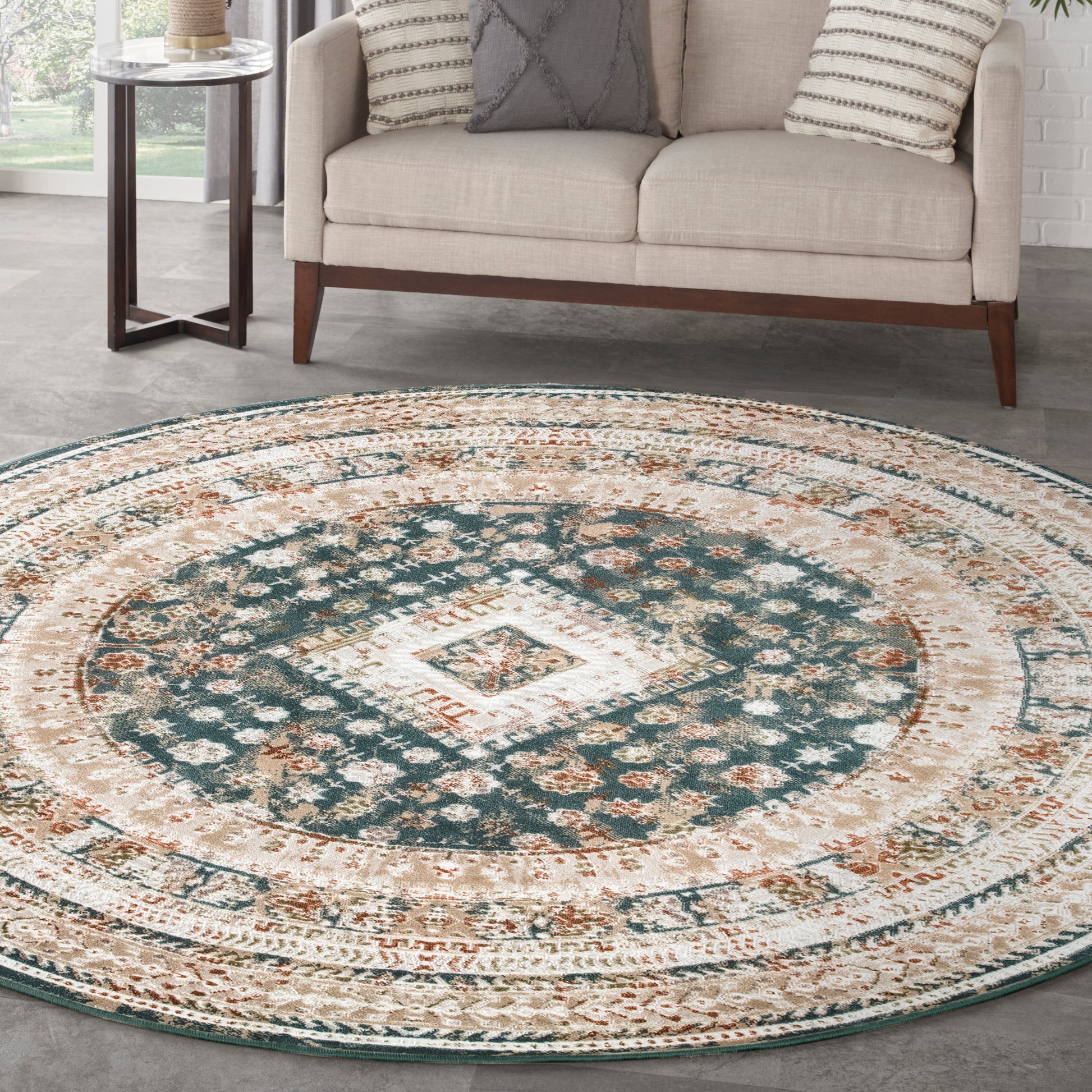 Nourison Home Thalia  Green Ivory  Transitional