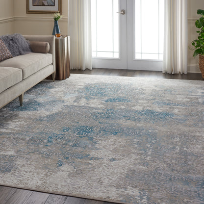 Nourison Home Karma  Ivory Light Blue  Transitional