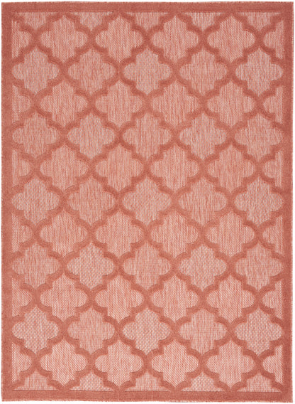 Nourison Home Easy Care NES01 Coral Orange Contemporary Flat Weave Rug