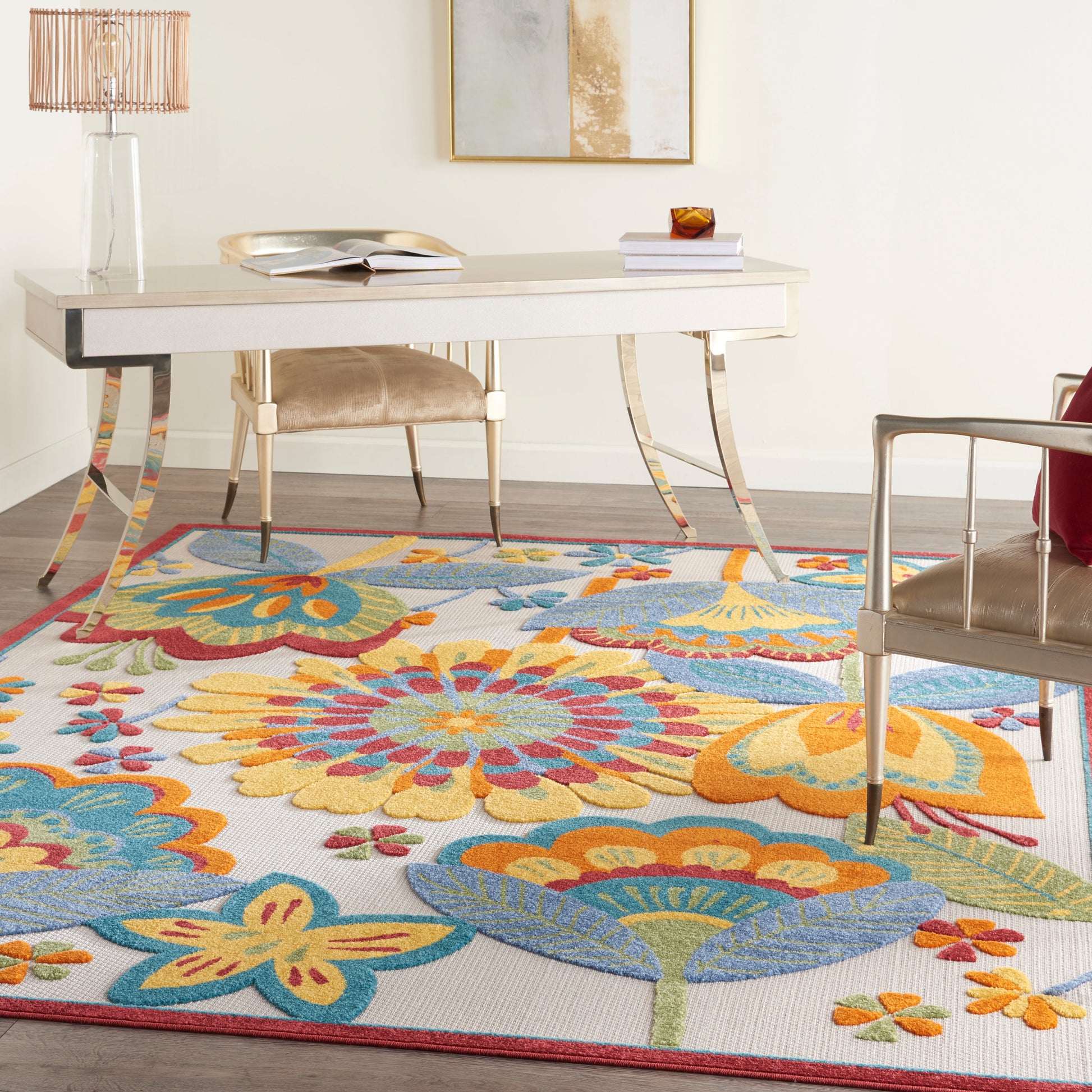 Nourison Home Aloha  Multicolor  Contemporary