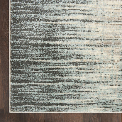 Nourison Home Marmara  Teal Grey  Contemporary