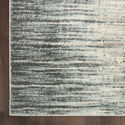 Nourison Home Marmara  Teal Grey  Contemporary