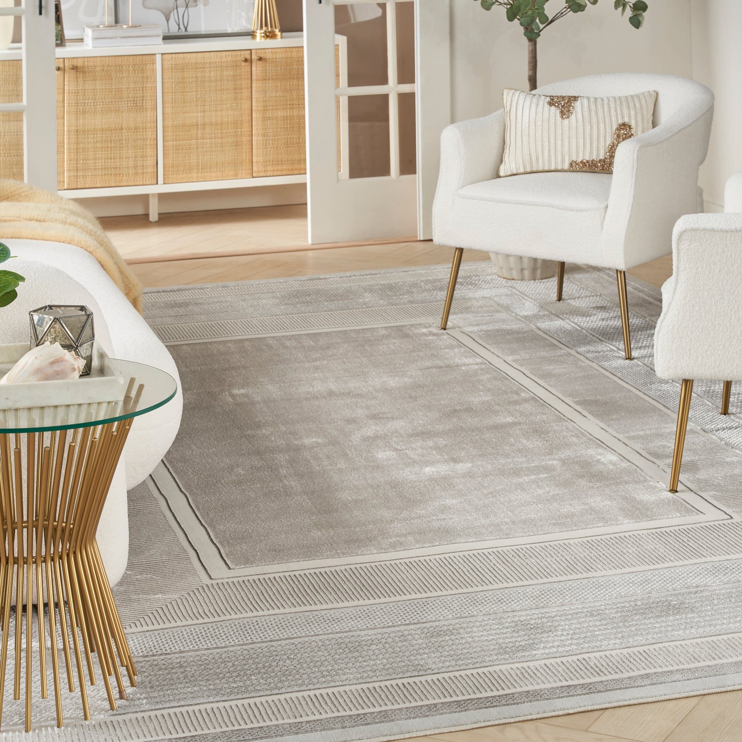 Nourison Home Glitz  Silver  Contemporary