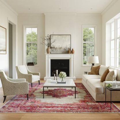 Nourison Home Passion  Ivory Fuchsia  Transitional