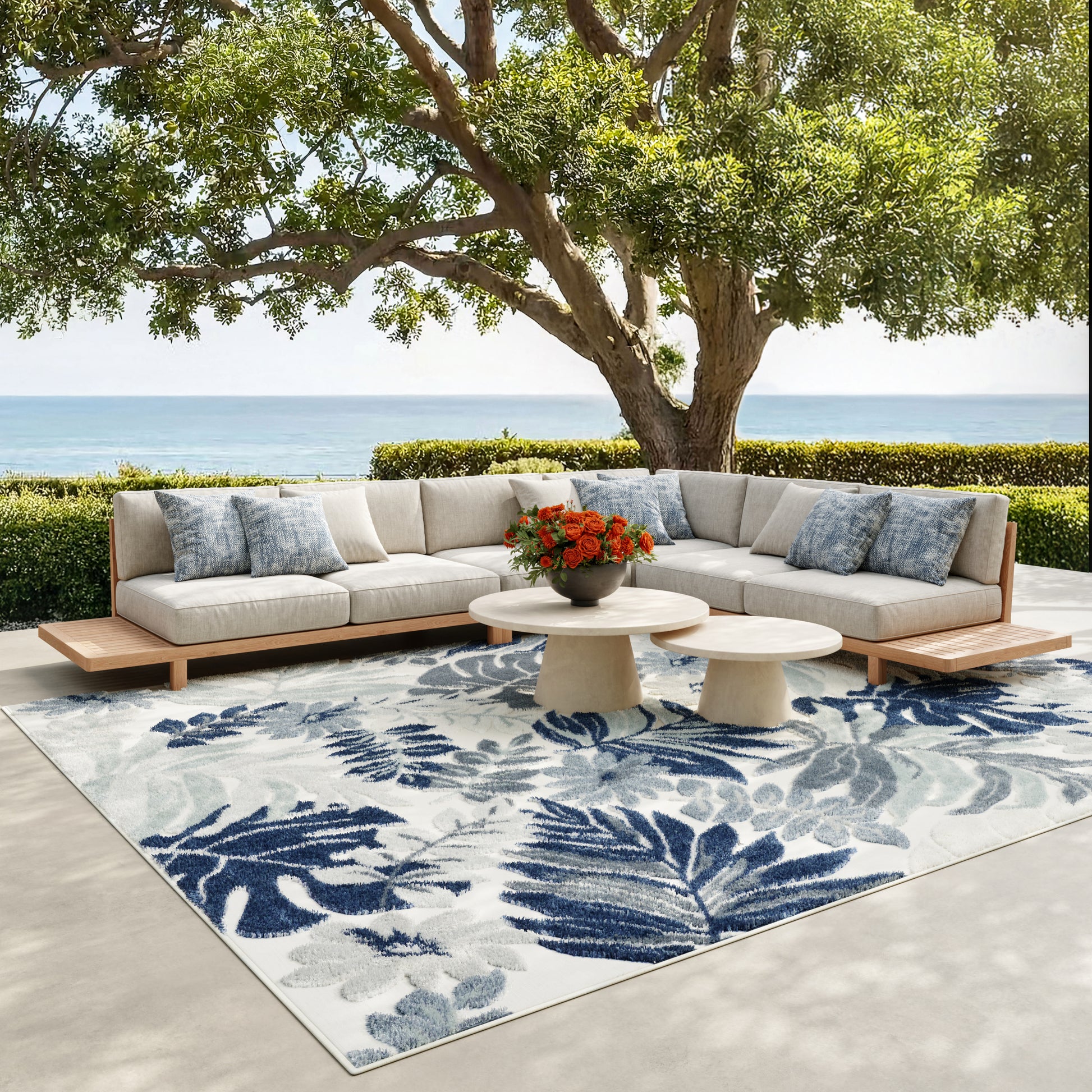 Nourison Home Suncoast  Blue  Contemporary