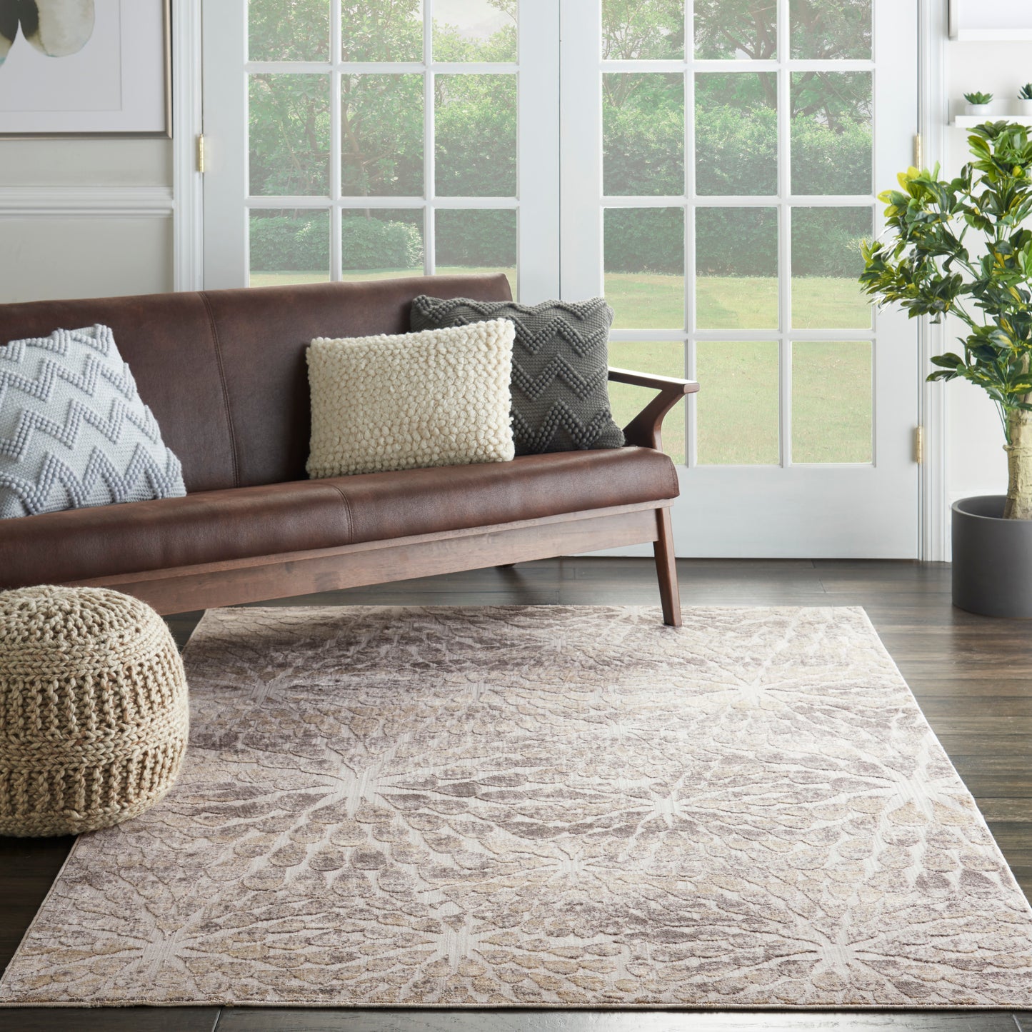 Nourison Home Silky Textures  Ivory Beige  Contemporary