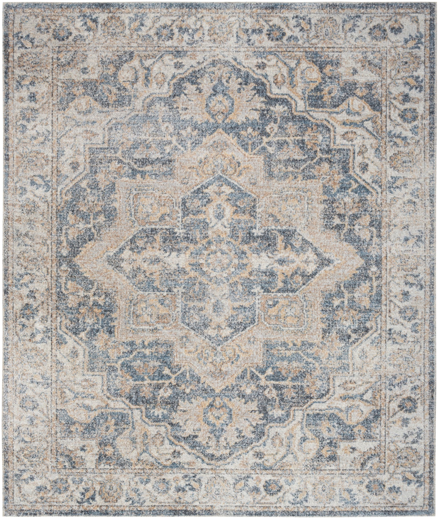 Nourison Home Astra Machine Washable  Grey Blue  Traditional