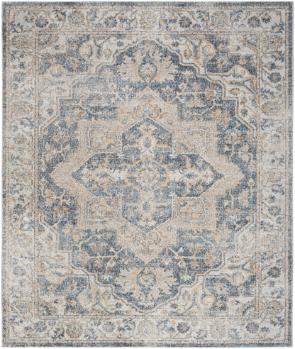Nourison Home Astra Machine Washable  Grey Blue  Traditional