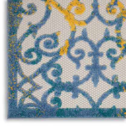 Nourison Home Aloha  Ivory Blue  Contemporary