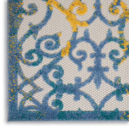 Nourison Home Aloha  Ivory Blue  Contemporary