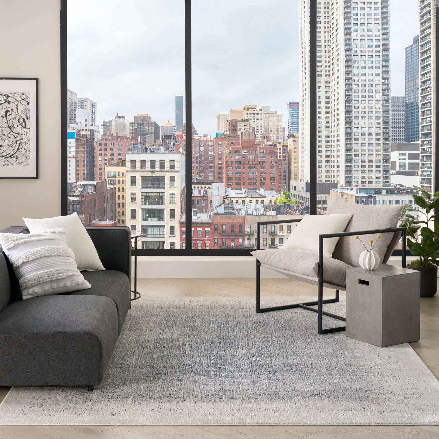 DKNY Grand Street  Ivory Blue  Contemporary