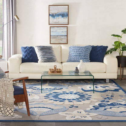Nourison Home Aloha  Blue Grey  Contemporary
