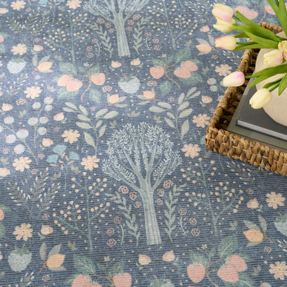 Nourison Home Botanical Washables  Blue Multicolor  Contemporary