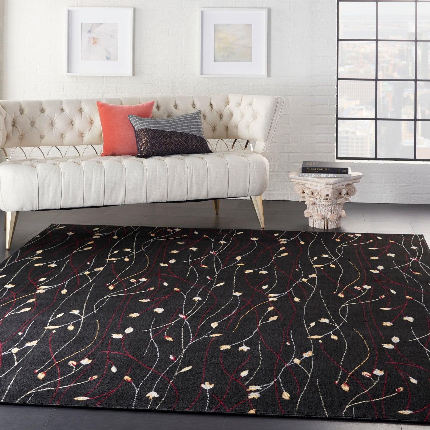 Nourison Home Grafix  Black  Contemporary