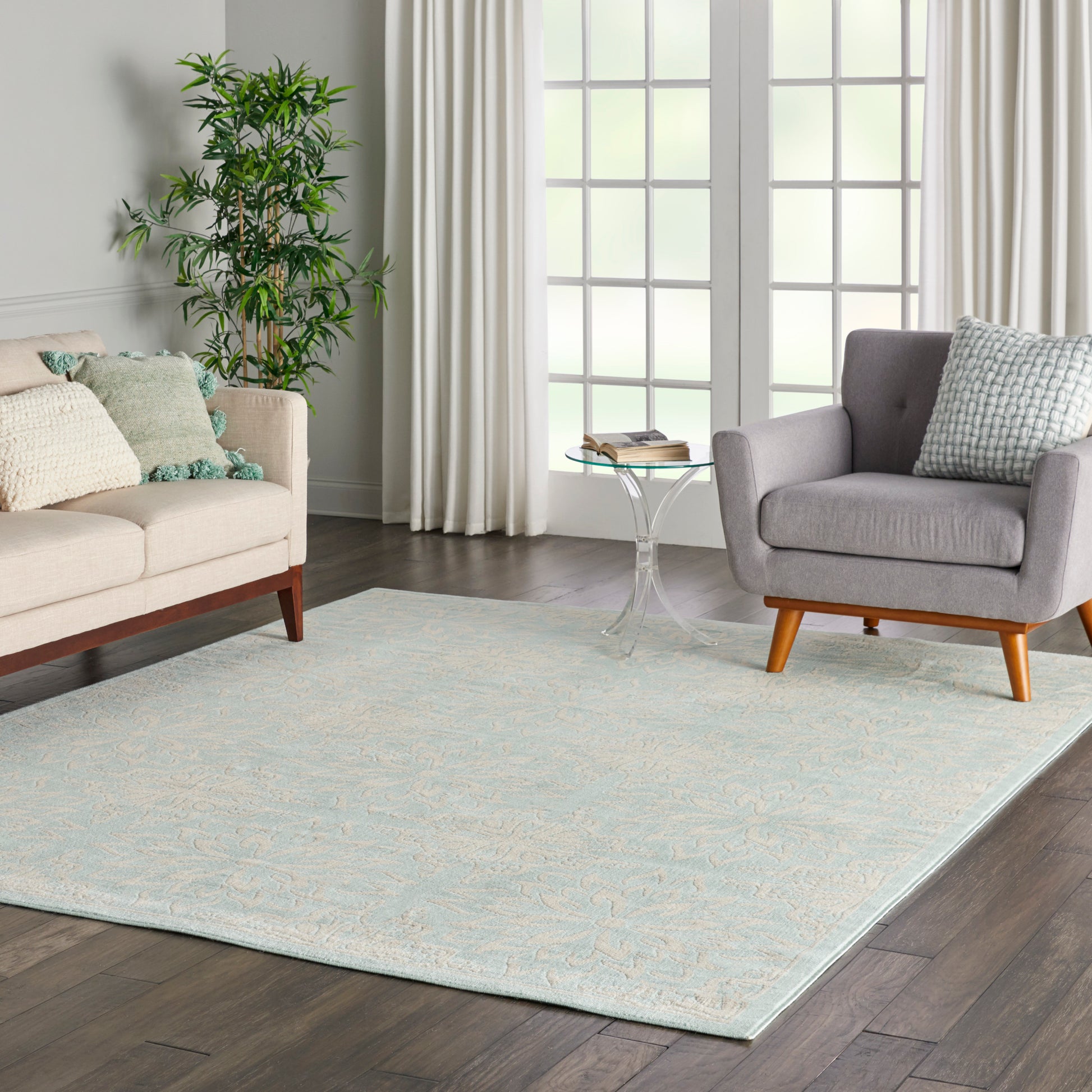 Nourison Home Jubilant  Ivory Green  Transitional