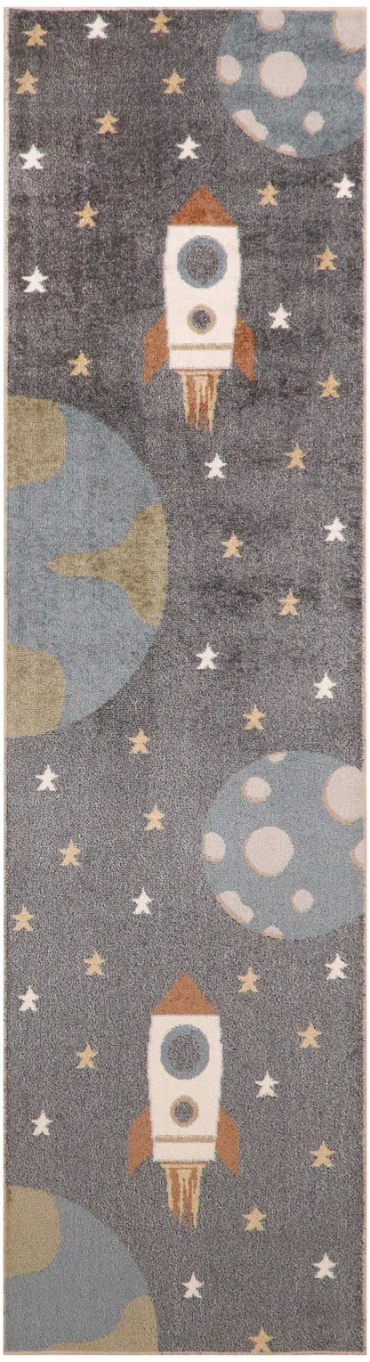 Nourison Home Astra Machine Washable ASW06 Sky Blue Contemporary Power-loomed Rug