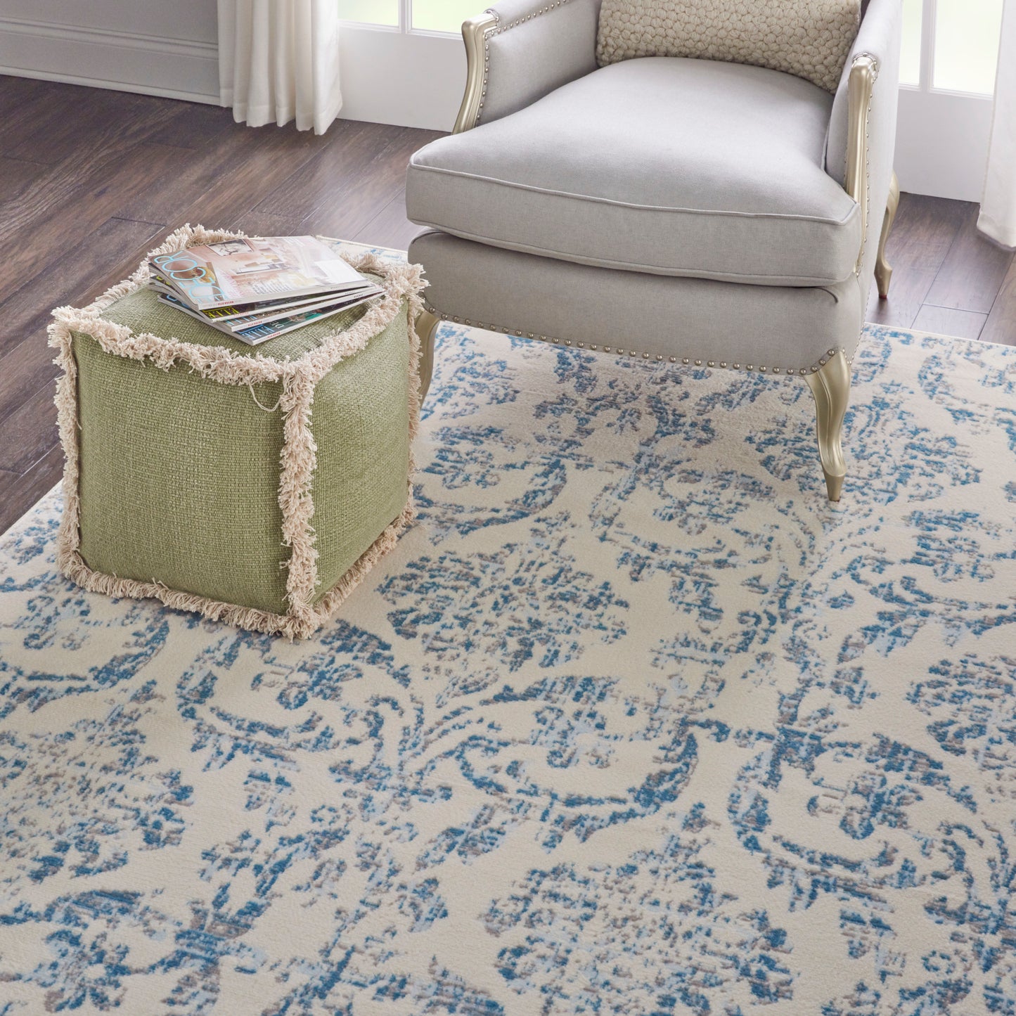 Nourison Home Jubilant  Ivory Blue  Transitional
