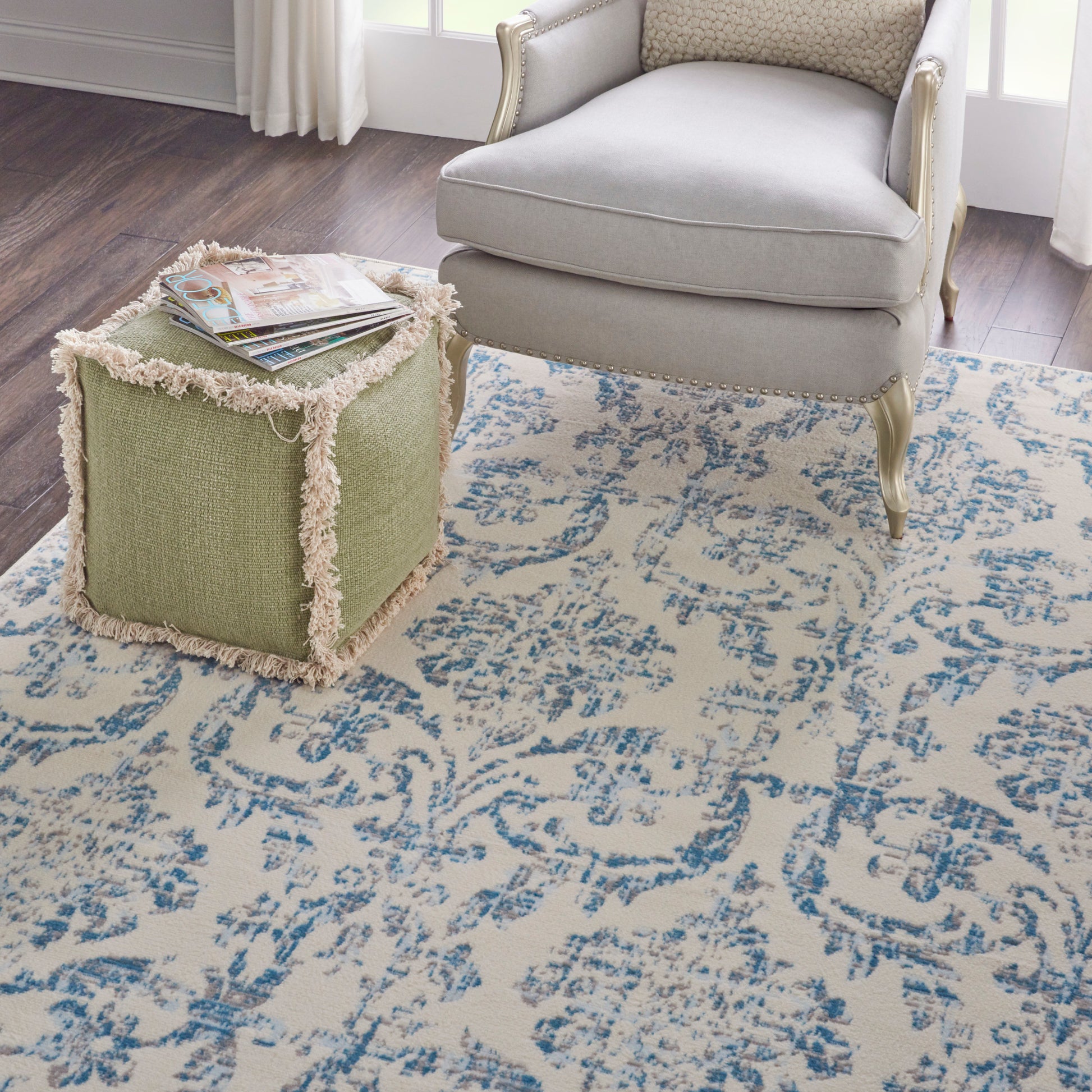 Nourison Home Jubilant  Ivory Blue  Transitional