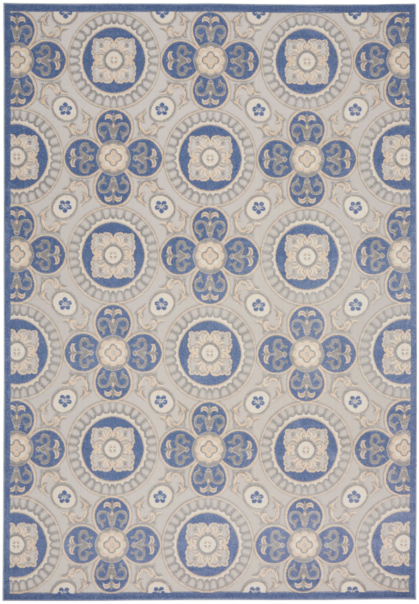 Nourison Home Aloha ALH30 Blue Grey Contemporary Power-loomed Rugs