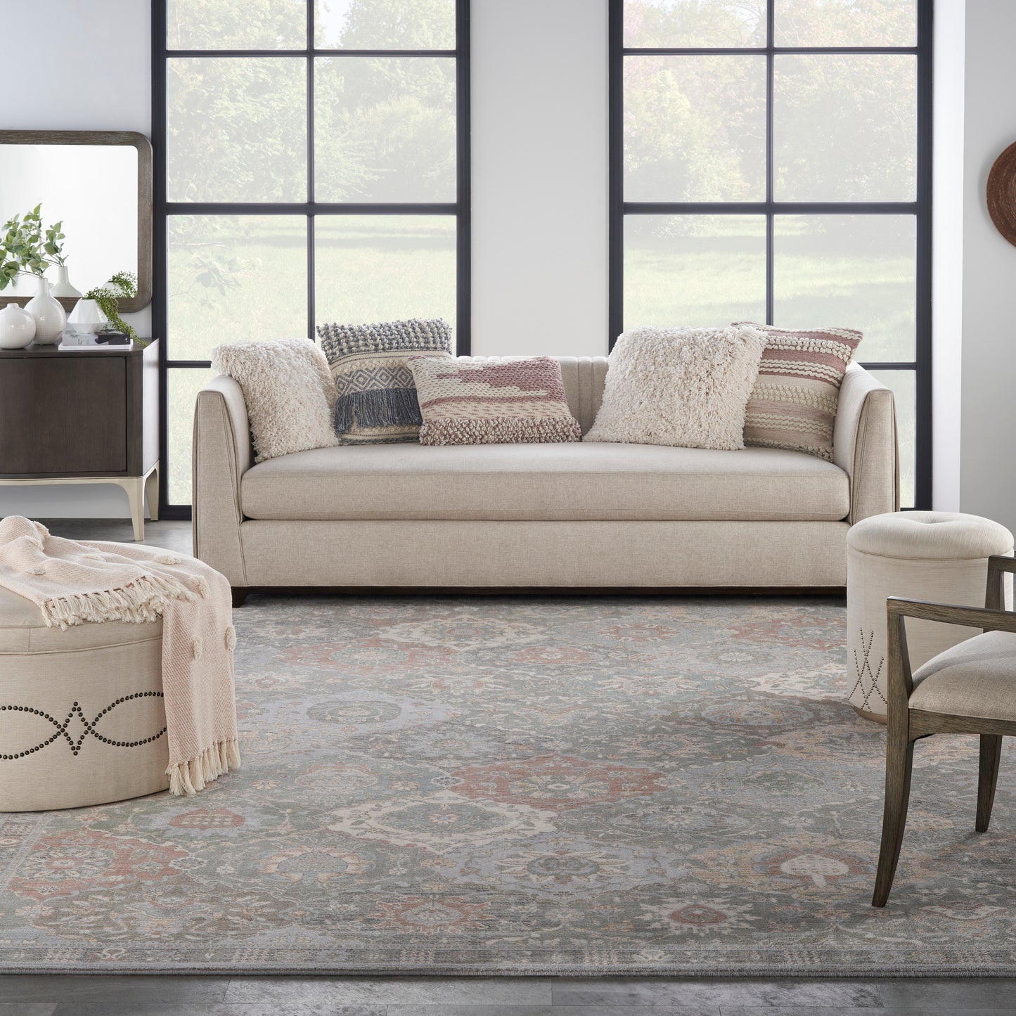 Nourison Home Parisa  Grey Multi  Transitional